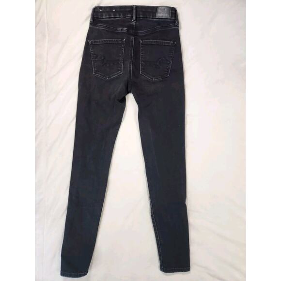 Sz 0 American Eagle Jeans Distressed Black Jegging Charcoal Wash Womens Size 0 - Picture 3 of 10